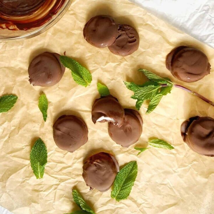 A set of frozen peppermint patties made after reading these St. Patricks Day treats