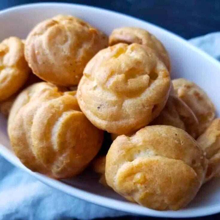 Gougeres Classic French cheese puffs made after reading these New Years Eve appetizers
