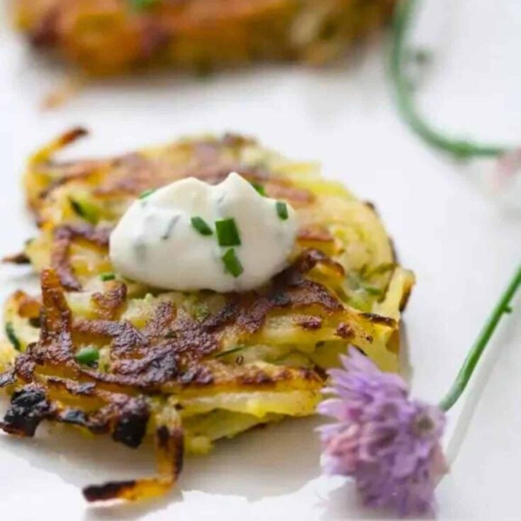 Herbed vegetable potato pancakes made after reading these New Years Eve appetizers