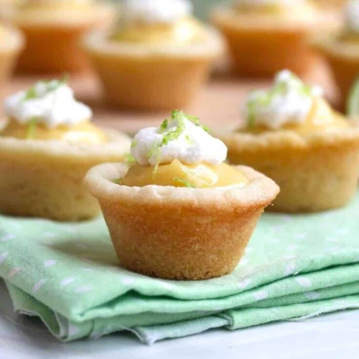 Key lime pie cookie cups made after reading these Mini dessert cups