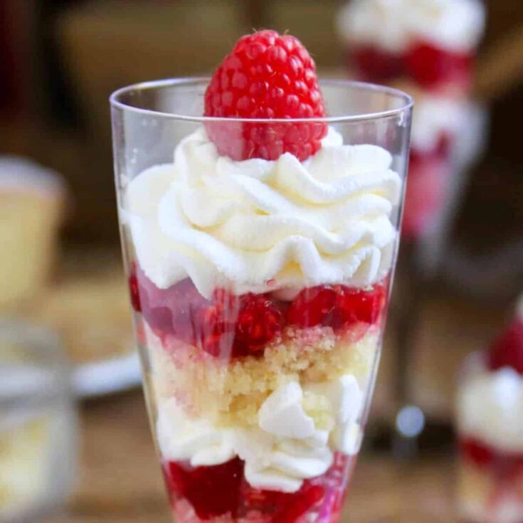 Lemon raspberry trifles made after reading these Mini dessert cups