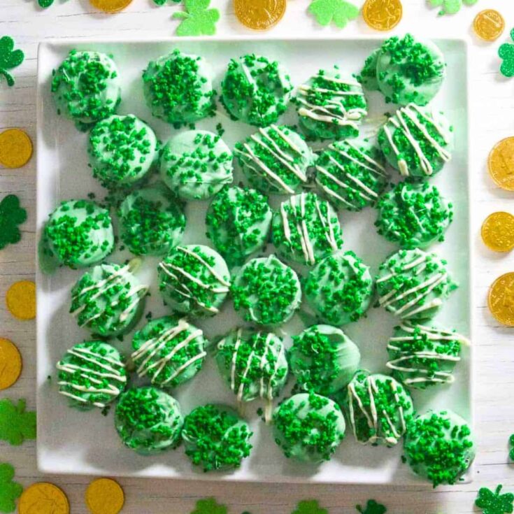 Lucky green Oreos made after reading these St. Patricks Day treats