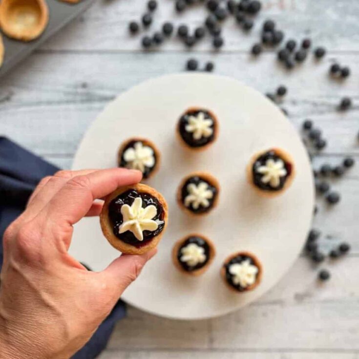 Mini blueberry pies made after reading these Bite sized desserts