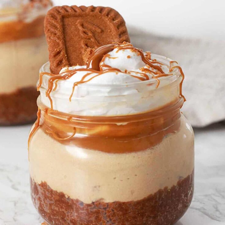 Mini vegan Biscoff cheesecakes made after reading these Mini dessert cups