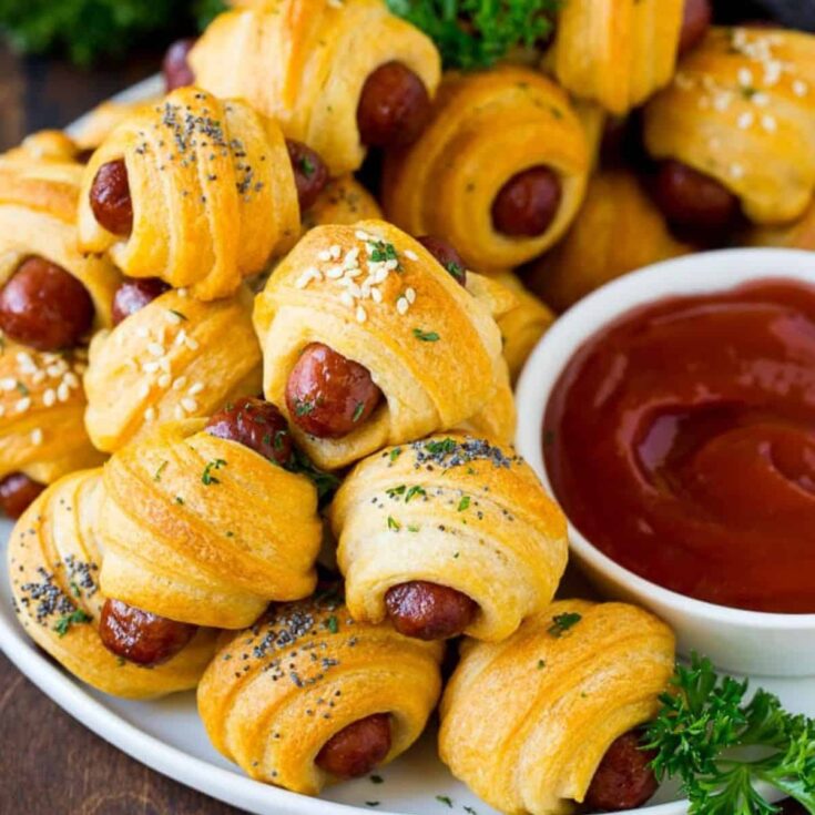 Pigs in a blanket made after reading these One bite appetizers