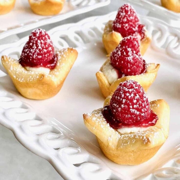 A tray of raspberry goat cheese bites made after reading these One bite appetizers