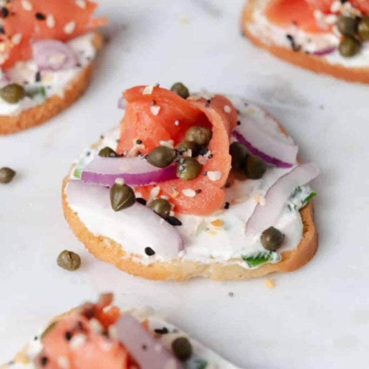 Smoked salmon canapes made after reading these One bite appetizers
