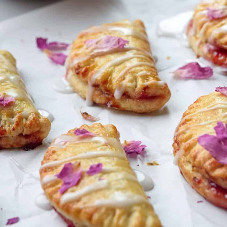 Strawberry mini pies with rose glaze made after reading these Bite sized desserts