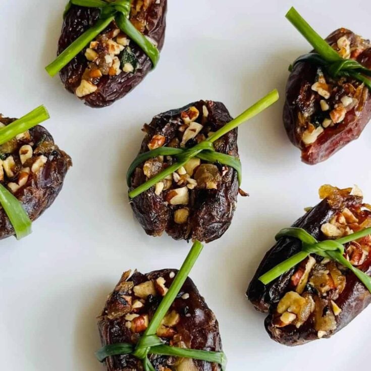 Stuffed dates made after reading these New Years Eve appetizers