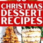 A collage of Christmas desserts