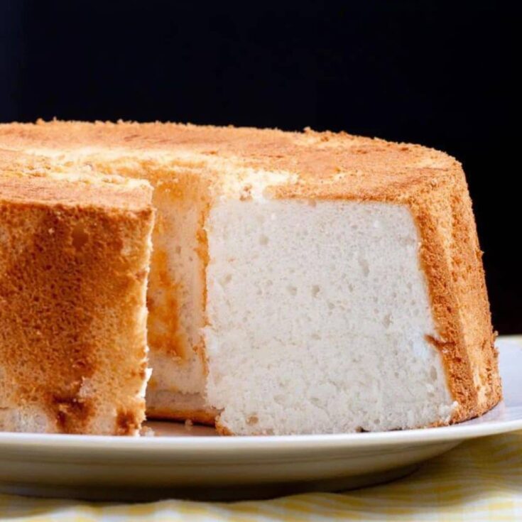 Angel food cake made after reading these Christmas Desserts