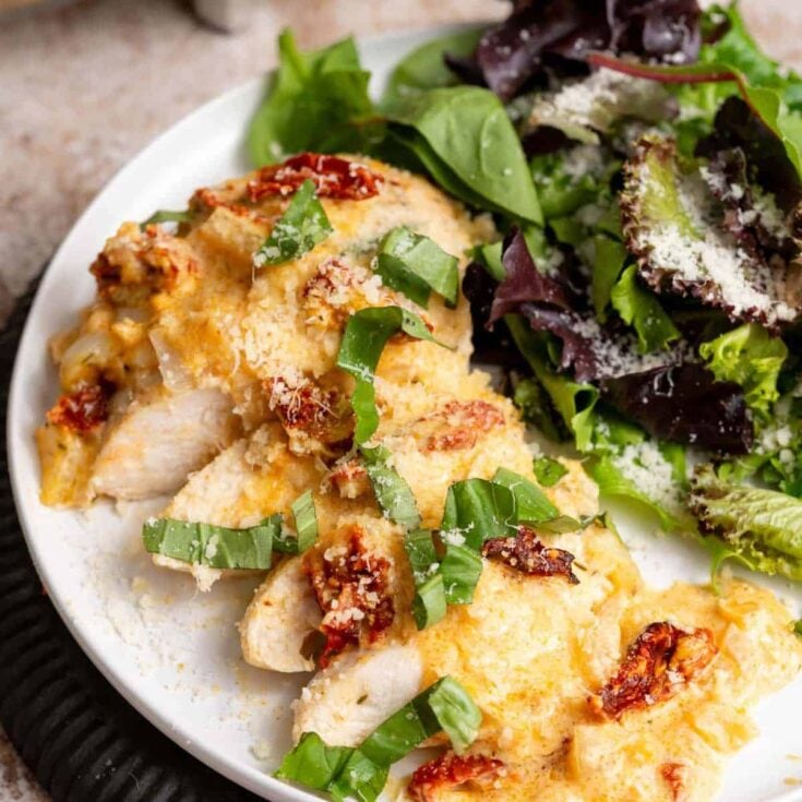 Baked Tuscan chicken made after reading these Italian dinner recipes
