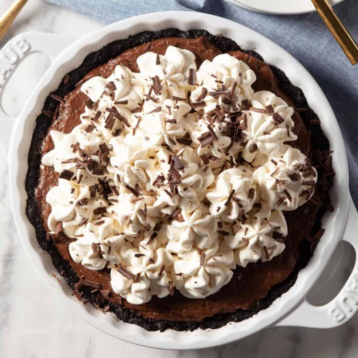 Chocolate pie made after reading these Christmas Desserts