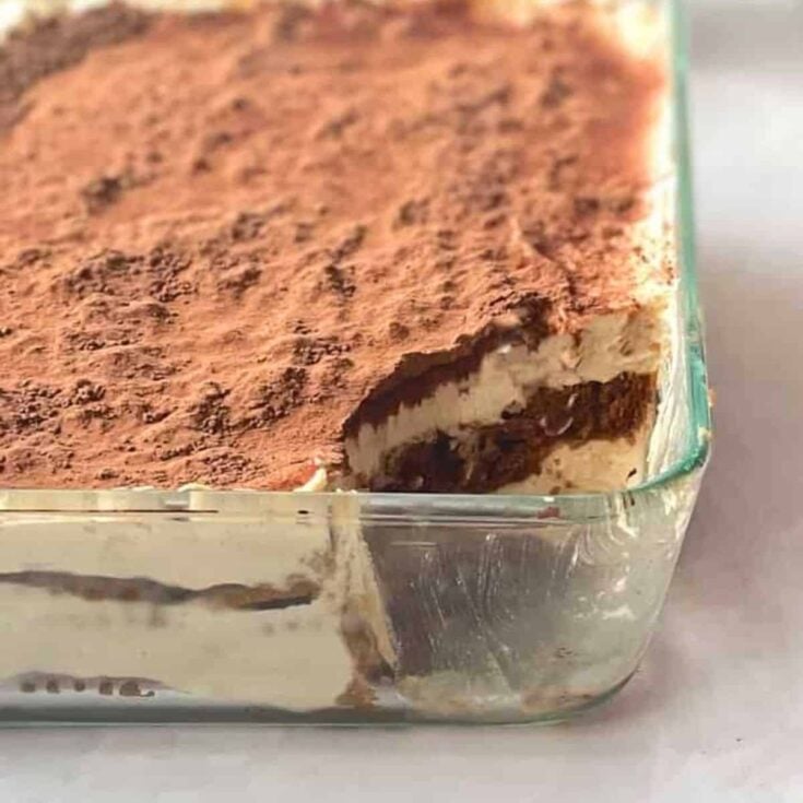 Biscoff speculoos tiramisu in a glass container