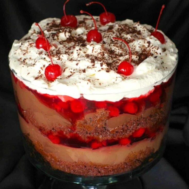 A big bowl of Black Forest trifle