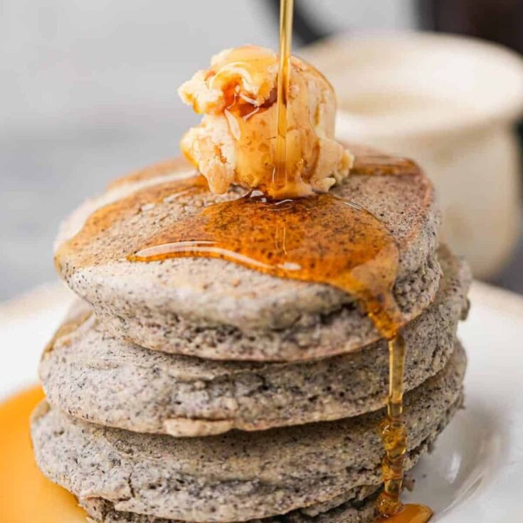 Blue cornmeal pancakes made after reading these Pancake recipes