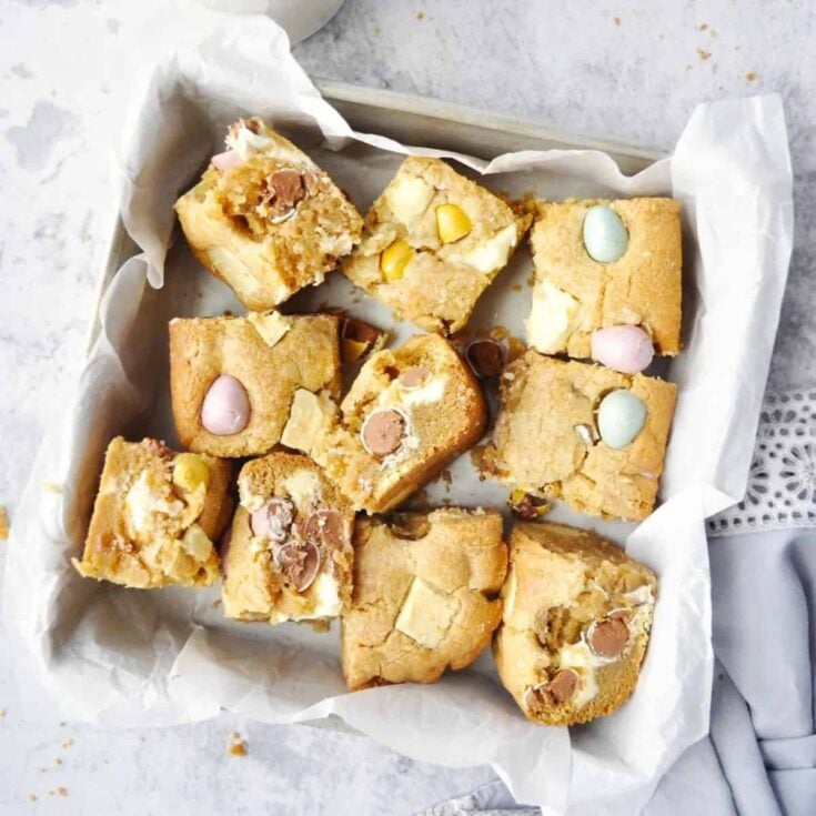 A box of brown butter Easter blondies