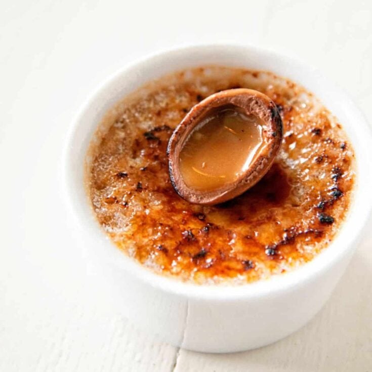 Cadbury caramel egg creme brulee
