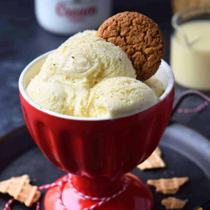 Christmas eggnog ice cream made after reading these Christmas Desserts