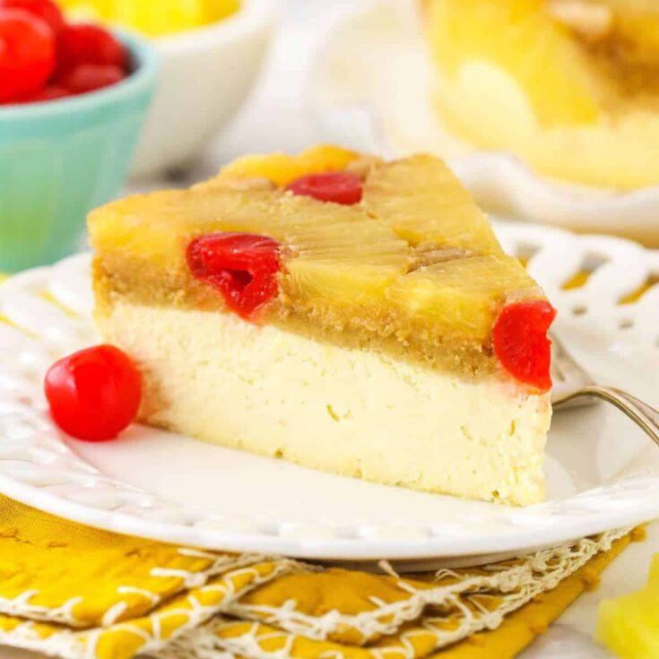 A slice of pineapple upside-down cake