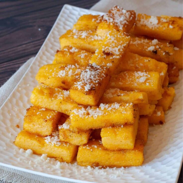 Crispy fried polenta cakes