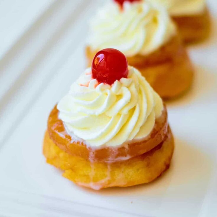 Pineapple upside-down cupcake with a cherry on top