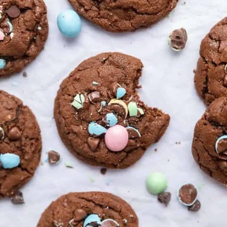 Double chocolate Easter cookies with a bite