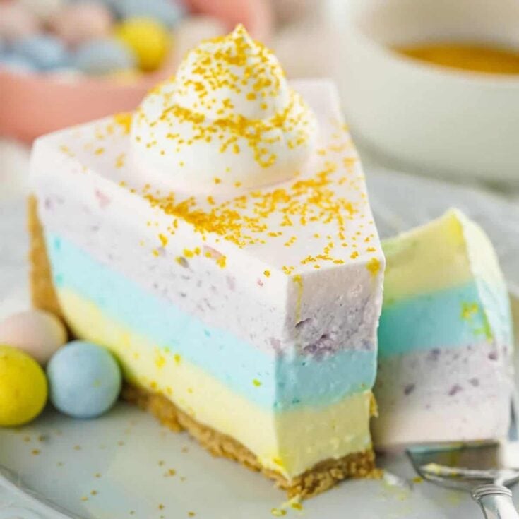 A slice of Easter Jell-O pie