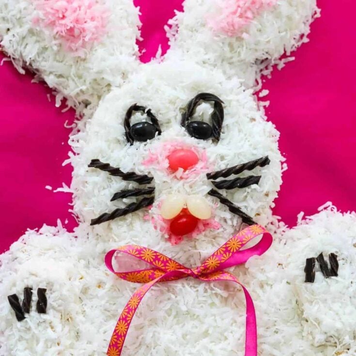 An easter bunny shaped cake