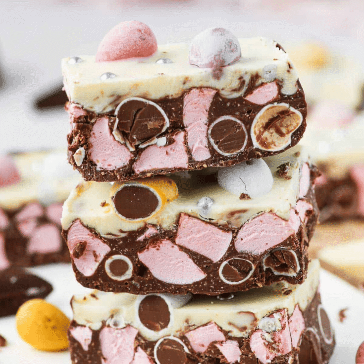 A stack of Easter rocky road treats