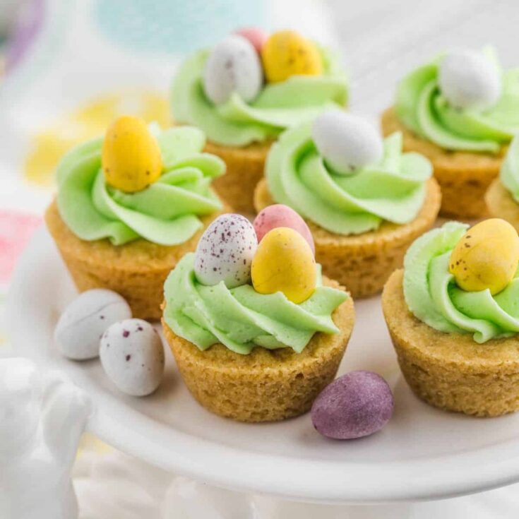 A set of Easter basket cookie cups