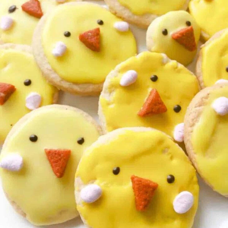 A set of Easter cookie chicks