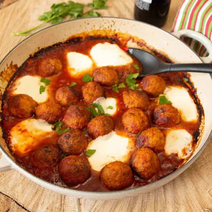 A bowl of Italian meatball appetizer