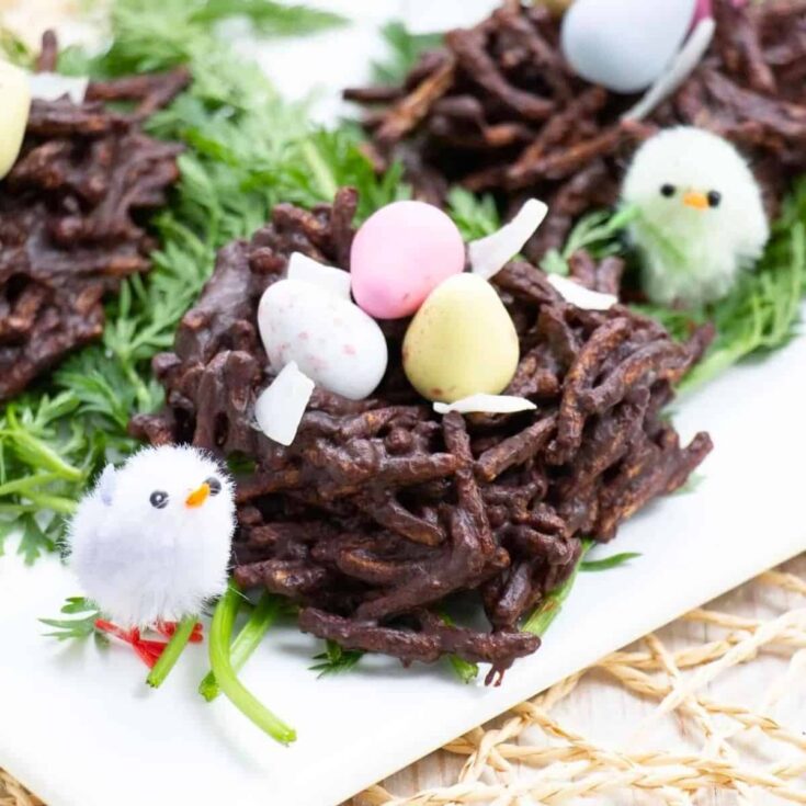 A set of chocolate Easter nest cookies