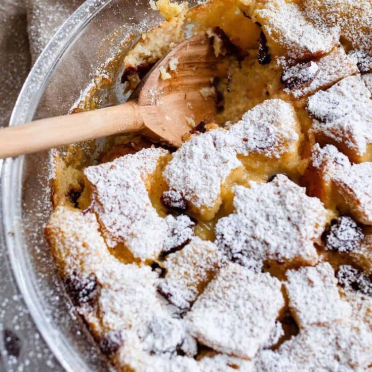 Eggnog bread pudding made after reading these Christmas Desserts