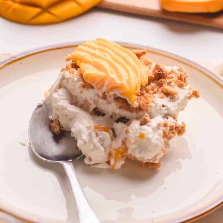 A spoonful of Filipino mango graham float
