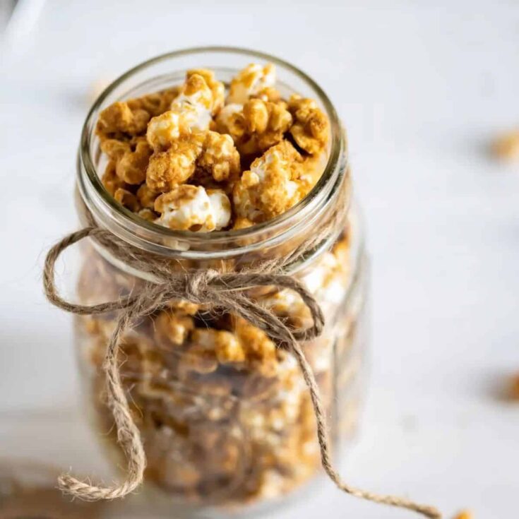 Gingerbread caramel popcorn made after reading these Popcorn recipes