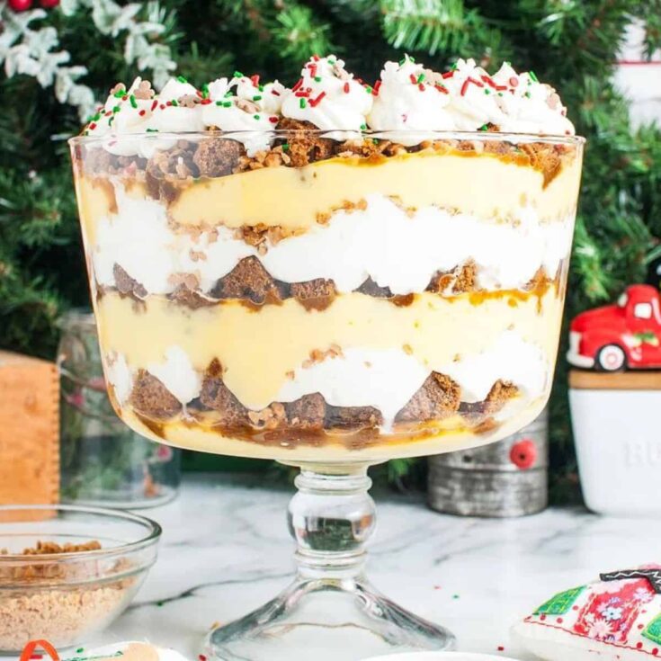 Gingerbread trifle dessert made after reading these Christmas Desserts
