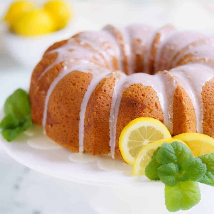 Gluten free lemon bundt cake made after reading these Easter cake recipes