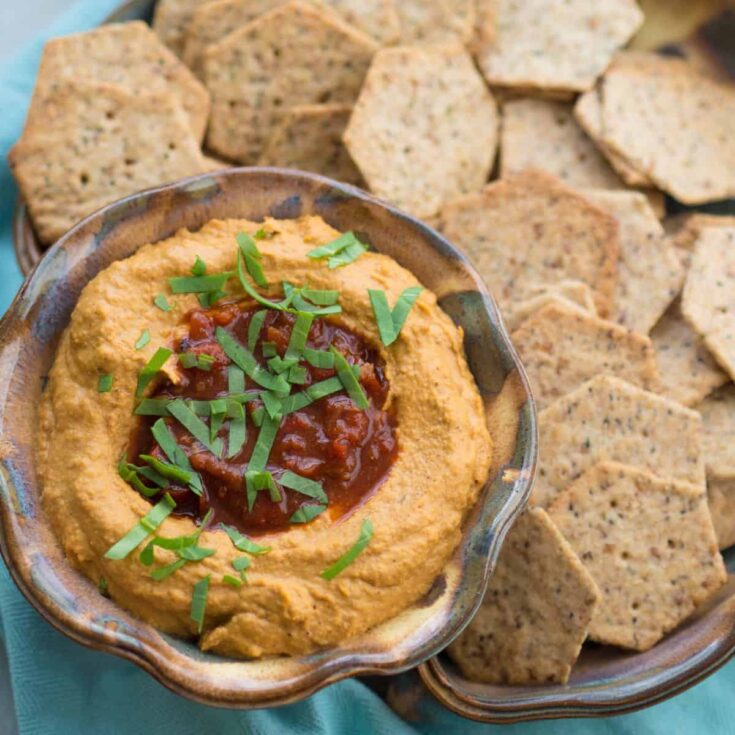 Harissa hummus made after reading these Savory dip recipes