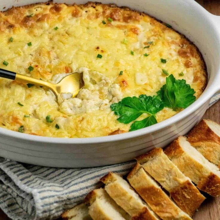 Hot and cheesy French onion soup dip