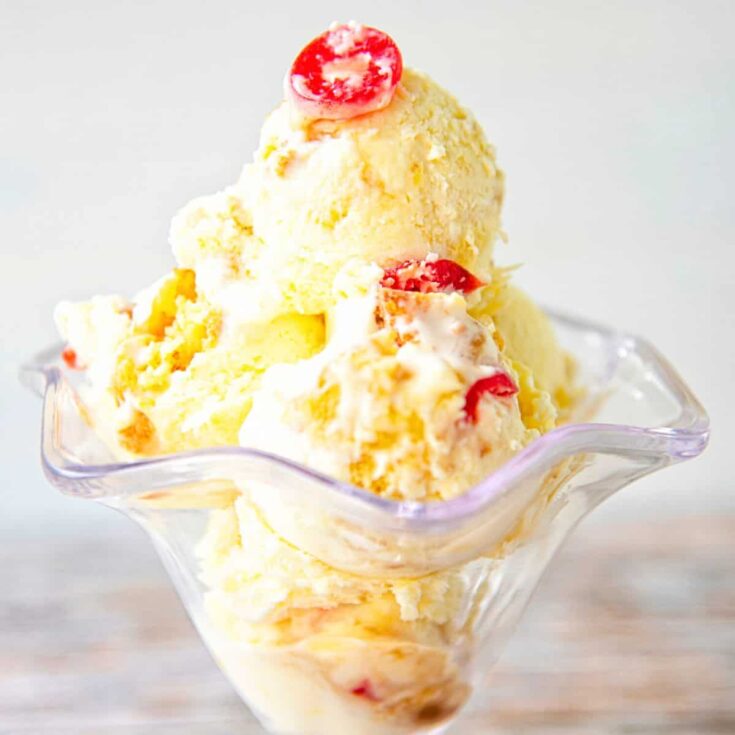 Pineapple upside-down cake ice cream