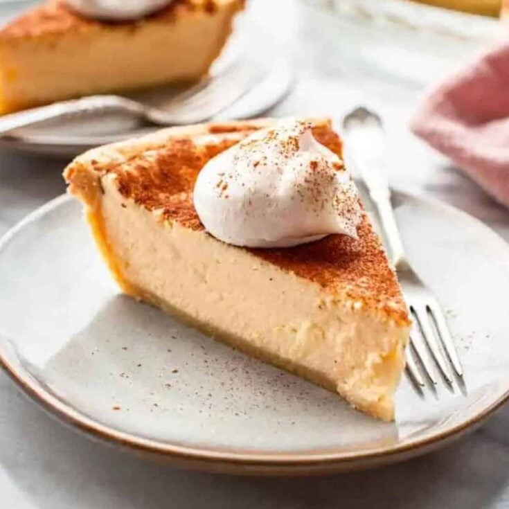 A slice of Italian ricotta pie