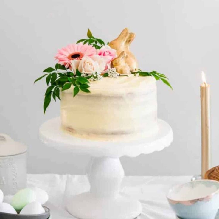 Lemon Easter cake with zesty cream cheese frosting