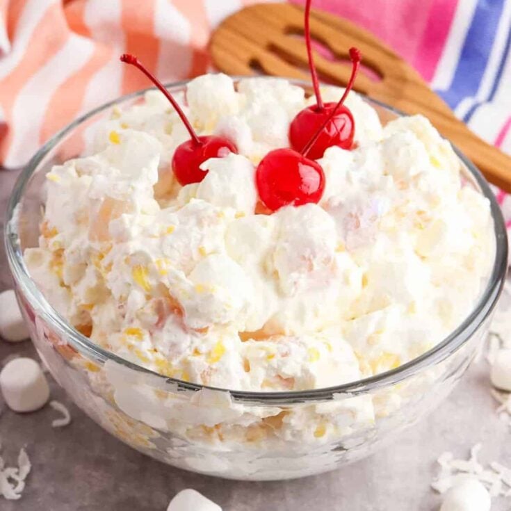 Marshmallow fruit salad made after reading these Potluck desserts