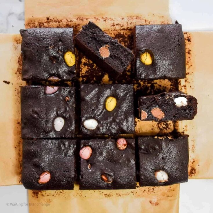 A set of mini egg brownies