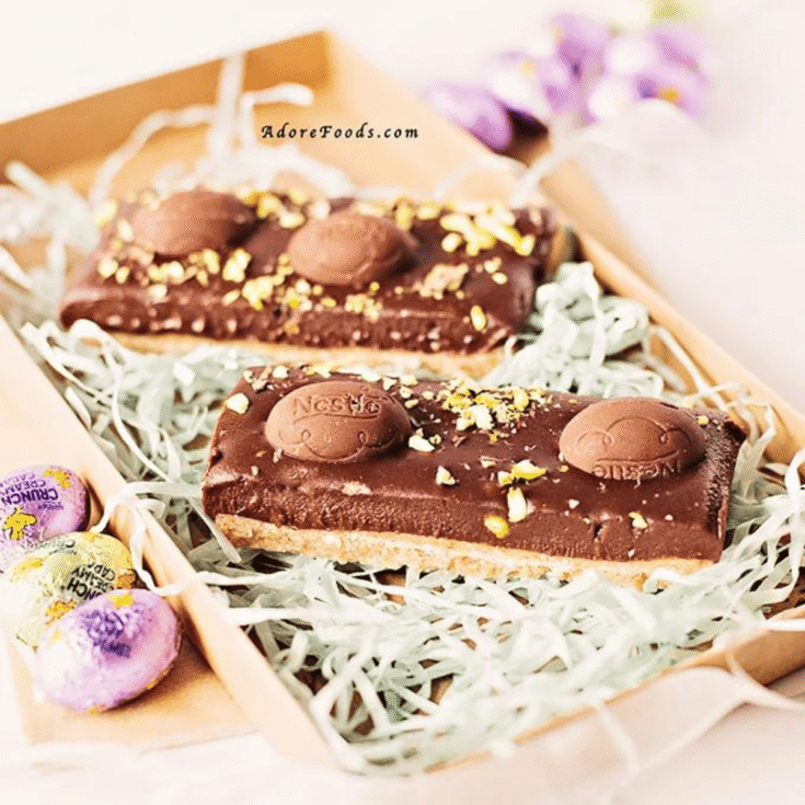 No bake Easter chocolate slices