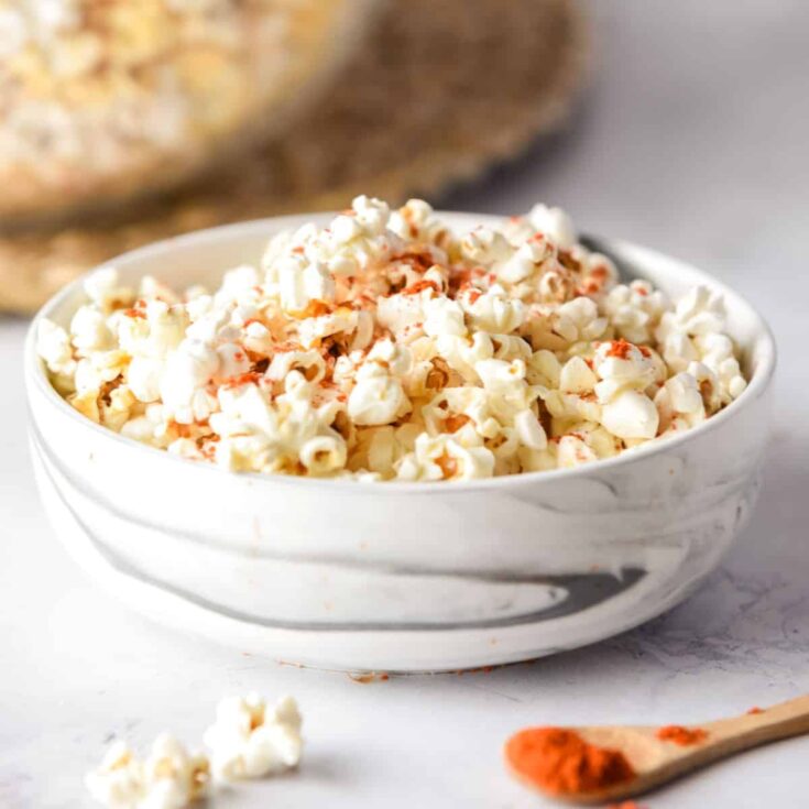Palomitas seasoning mix popcorn in a bowl