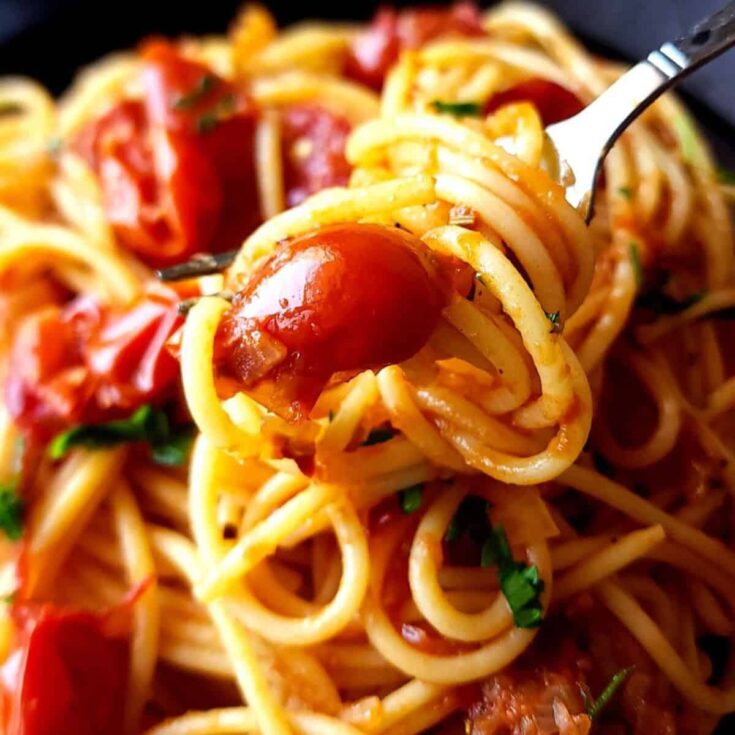 Pasta Napolitana made after reading these Italian dinner recipes