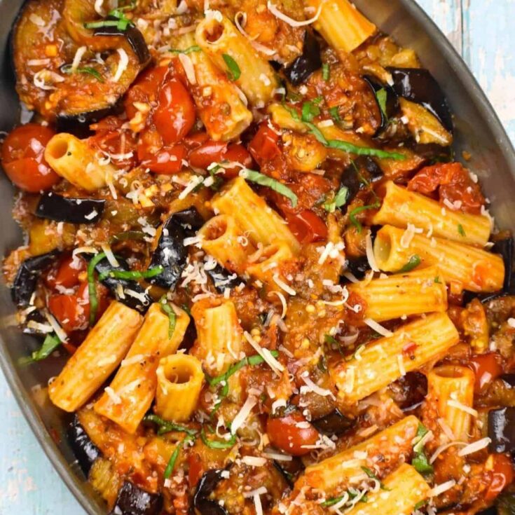 Pasta alla Norma made after reading these Italian dinner recipes